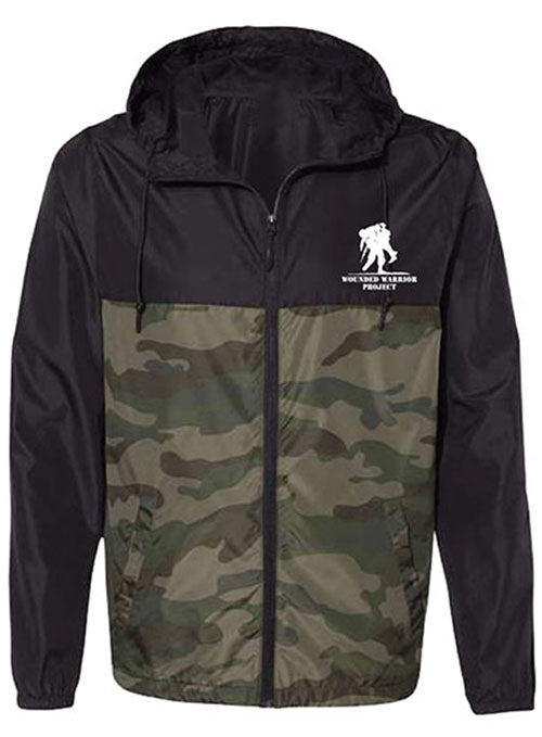 WWP Lightweight Windbreaker - Forest Camo - Front View