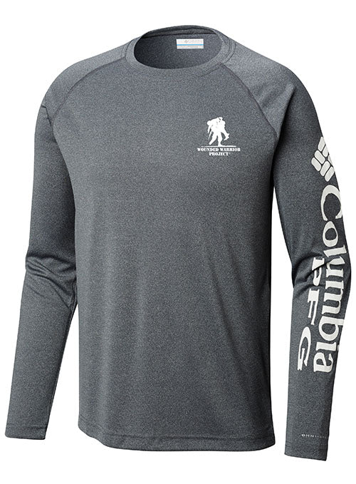 WWP Columbia Tackle Long Sleeve - Charcoal Heather - Front View