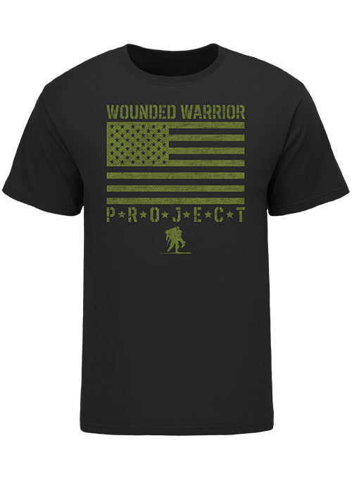 WWP Salute Flag Tee in Black - Front View